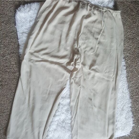 Eileen Fisher Tan Crop Crepe Lightweight Pull on Elastic Waist Pants Size Large - Picture 5 of 6